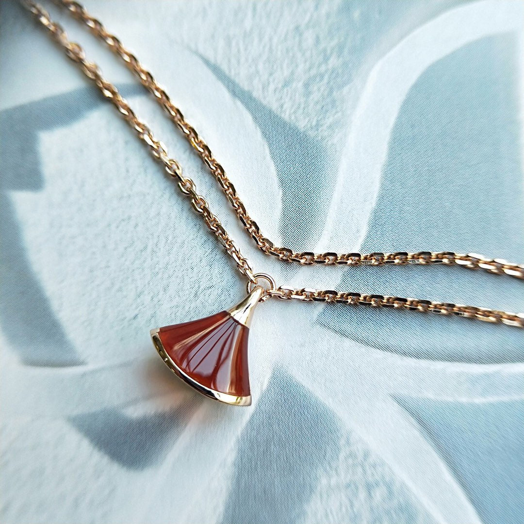 Bvlgari DREAM 1 MOTIF MOP PINK GOLD DOUBLE CHAIN BRACELET