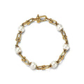 TIFFANY LINK BRACELET GOLD WITH FRESHWATER PEARLS