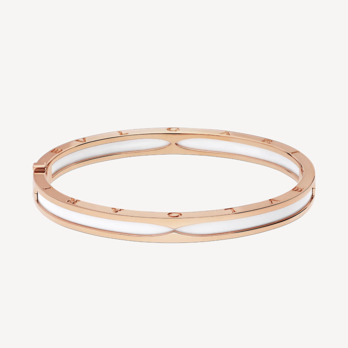 Bvlgari ZERO 1 PINK GOLD WITH WHITE CERAMIC BRACELET