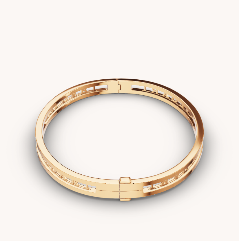Bvlgari ZERO 1 SPIRAL LOGO GOLD BRACELET
