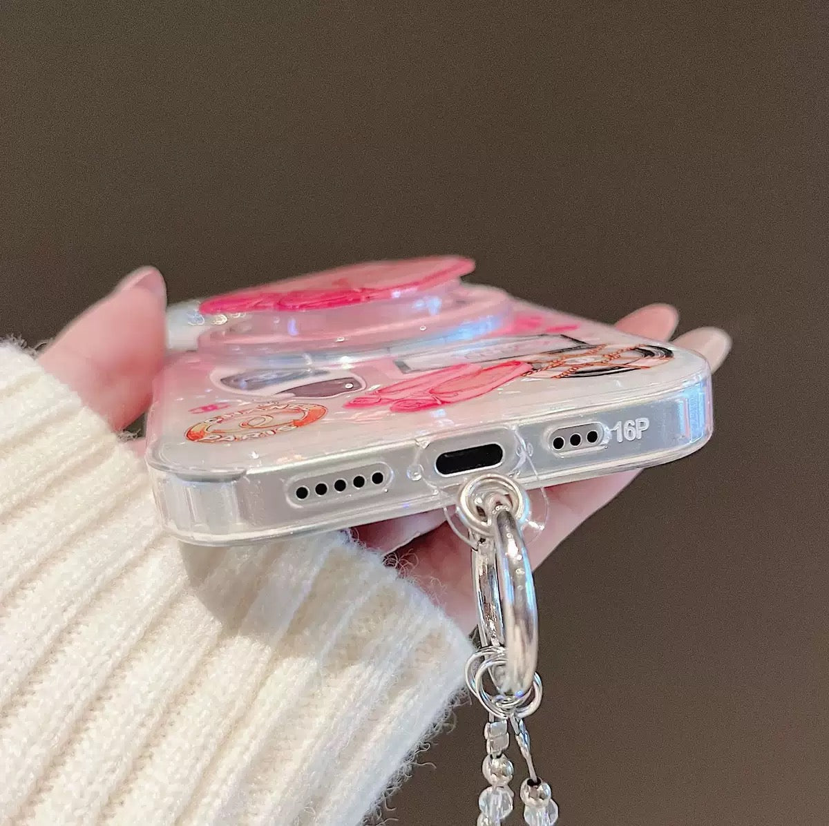 Chanel Pink Phone Case (Charm+Case+Socket)