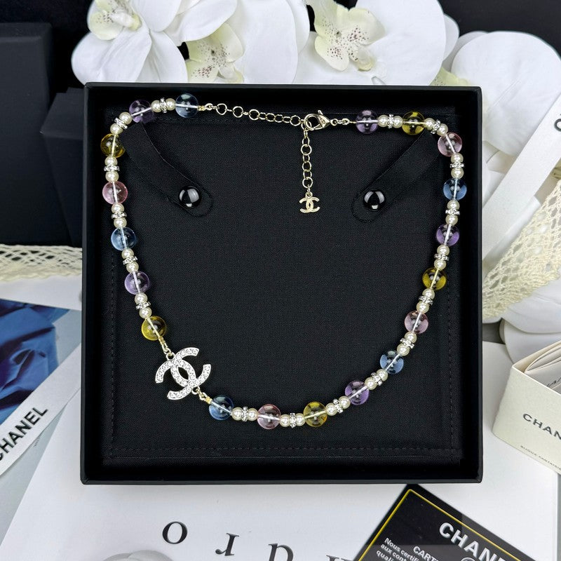 18K  Chanel 26C Color Crystal Necklace